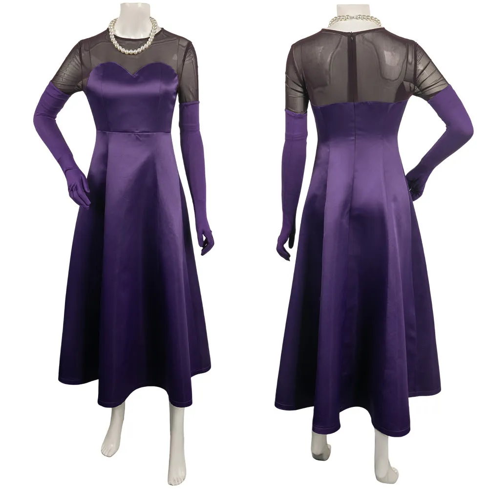 Hazbin Hotel Queen of Hell Lilith Purple Gown Dress Cosplay Costume Outfits Halloween Carnival Suit