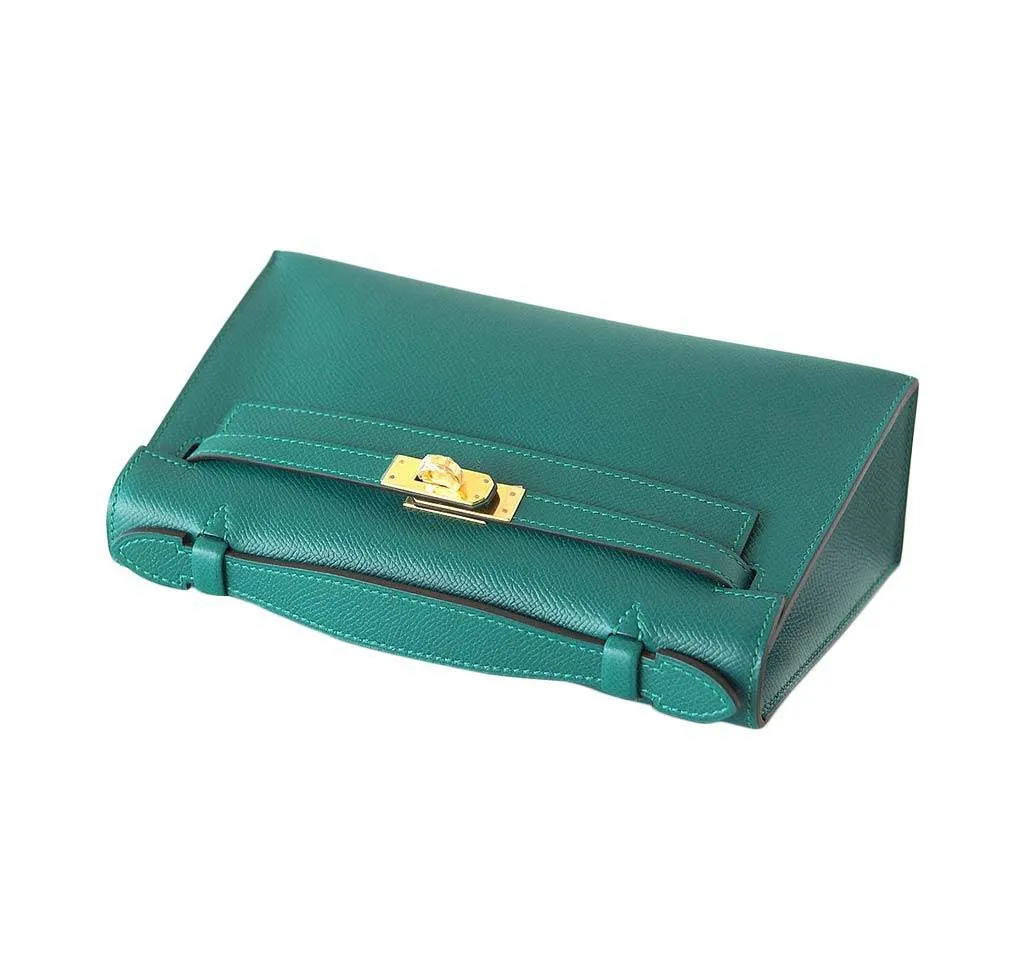 Hermès JPG Kelly Pochette Malachite Bag