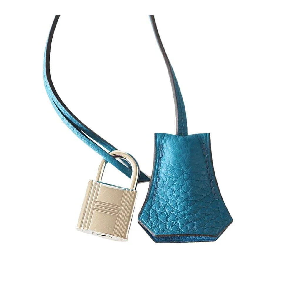 Hermès Kelly 32 Mou Blue Izmir Bag PHW