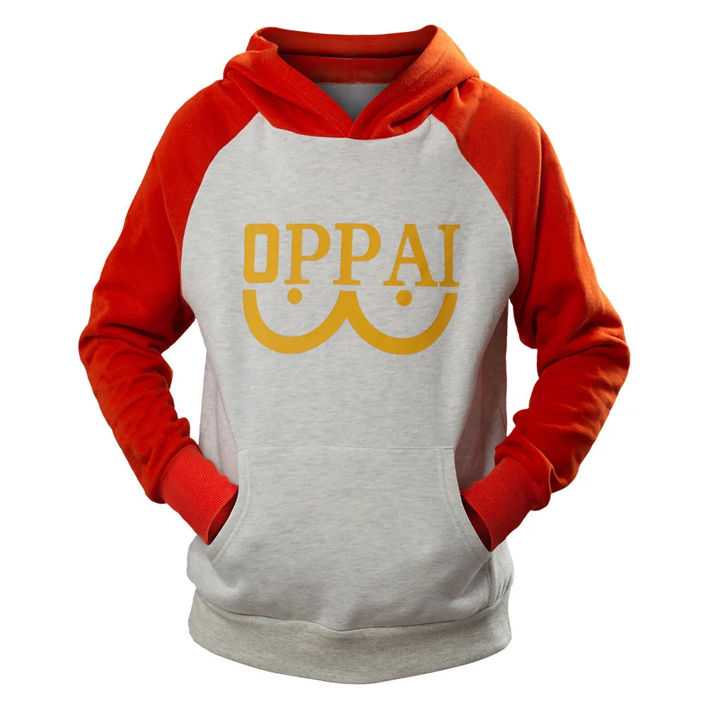 Hero Saitama Oppai Logo Hoodie Jacket Cosplay Costume
