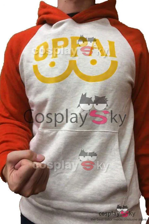 Hero Saitama Oppai Logo Hoodie Jacket Cosplay Costume