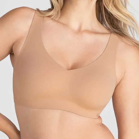 Honeylove V Neck Bra Pull On Casual Bralette Lot of 2 Nude and Grey Size Medium