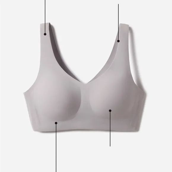 Honeylove V Neck Bra Pull On Casual Bralette Lot of 2 Nude and Grey Size Medium