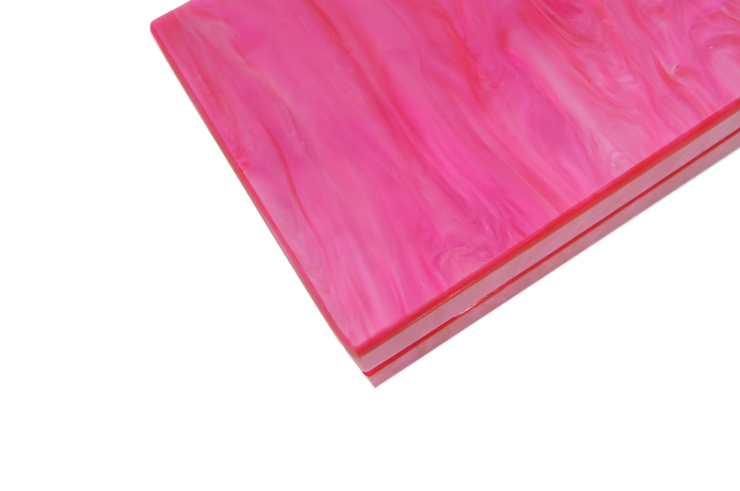 Hot Pink Pearl Acrylic Box Clutch