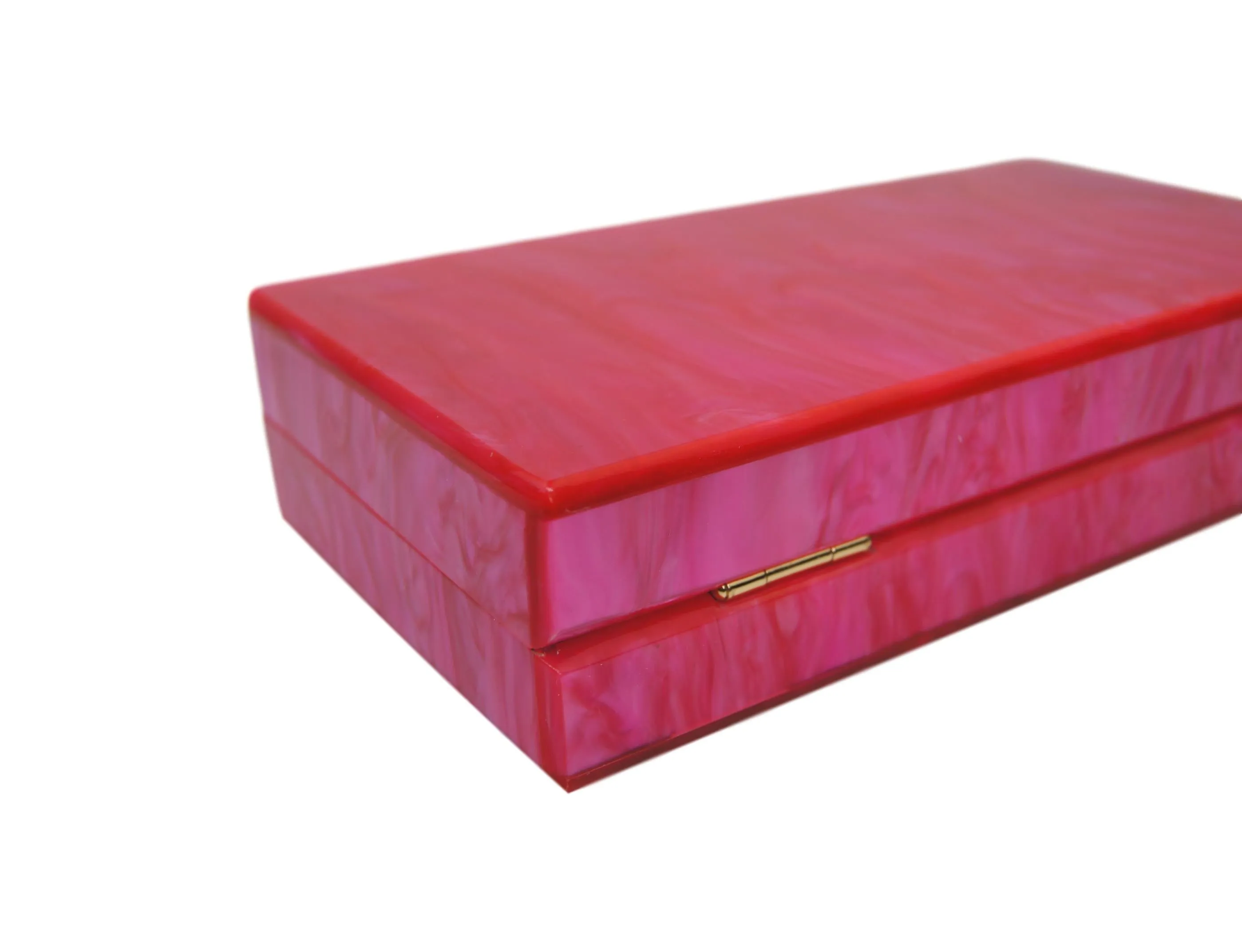 Hot Pink Pearl Acrylic Box Clutch