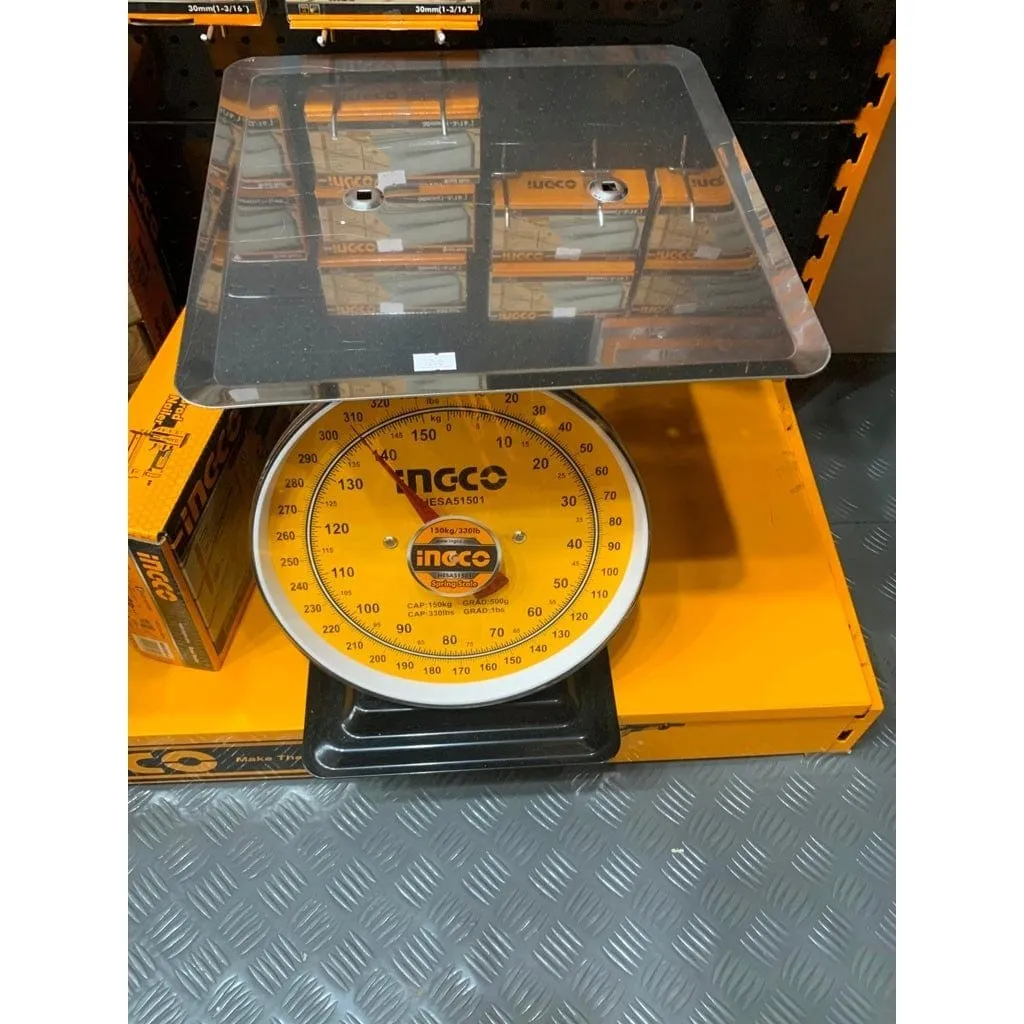 Ingco 150KG Spring Weighing Scale with Stainless Steel Bowl – HESA51501
