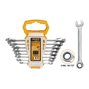 Ingco 8-Piece Ratchet Spanner Set 8-19mm – HKSPAR1082