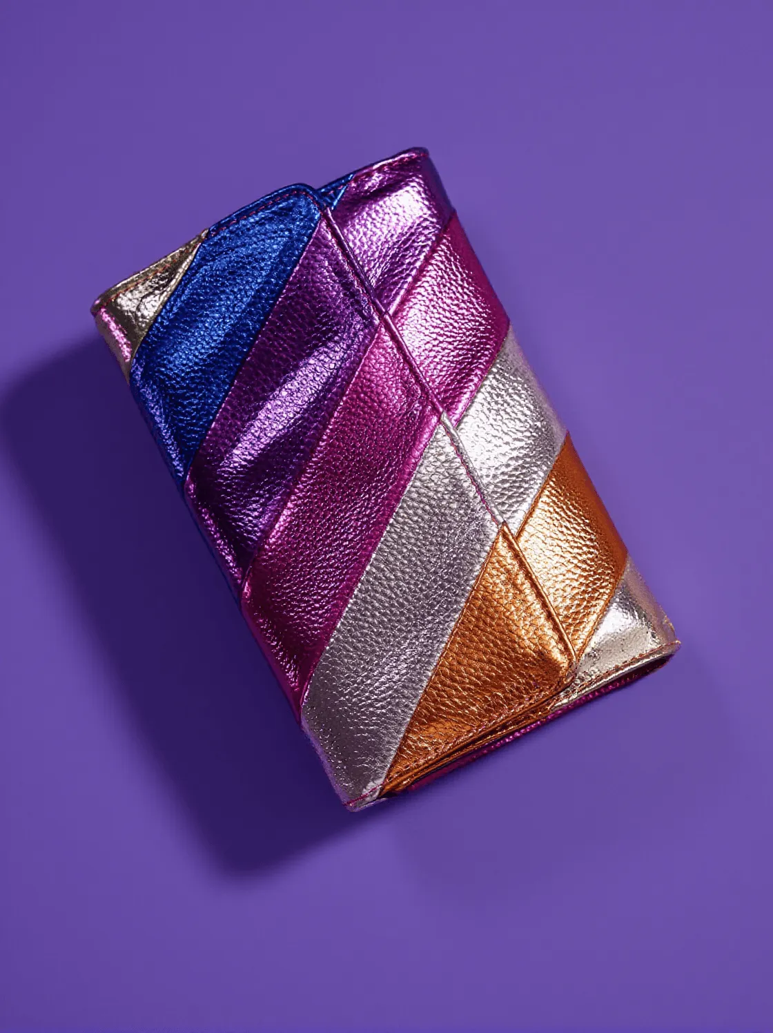 Iskra Metallic Leather Clutch