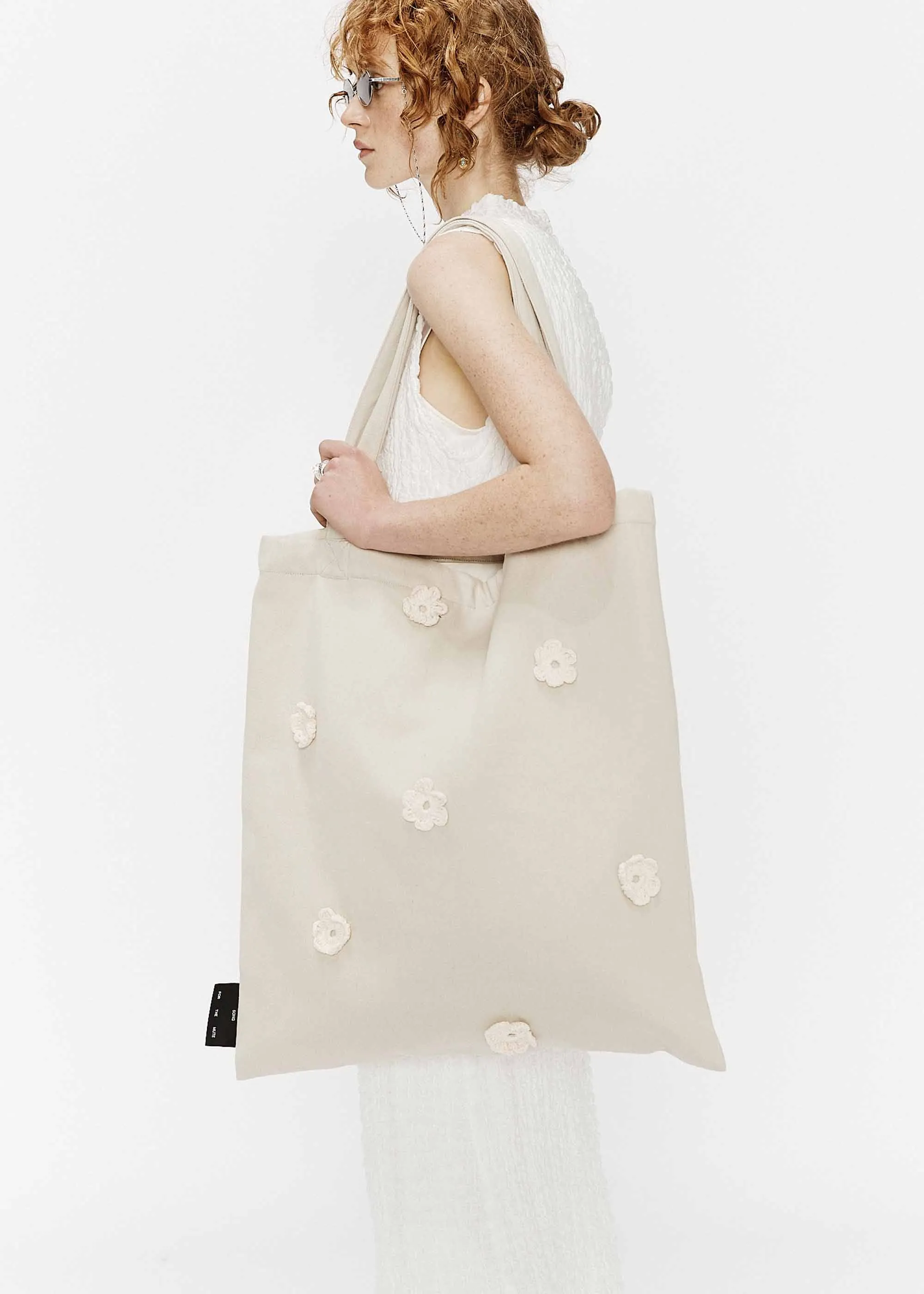 Ivory Crochet Tote Bag