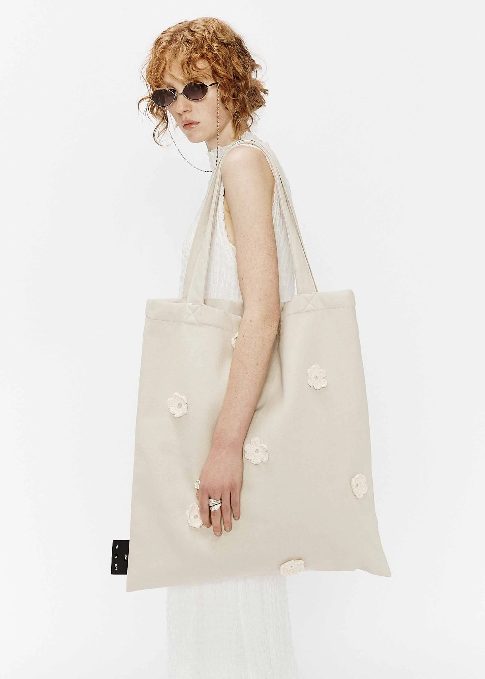 Ivory Crochet Tote Bag