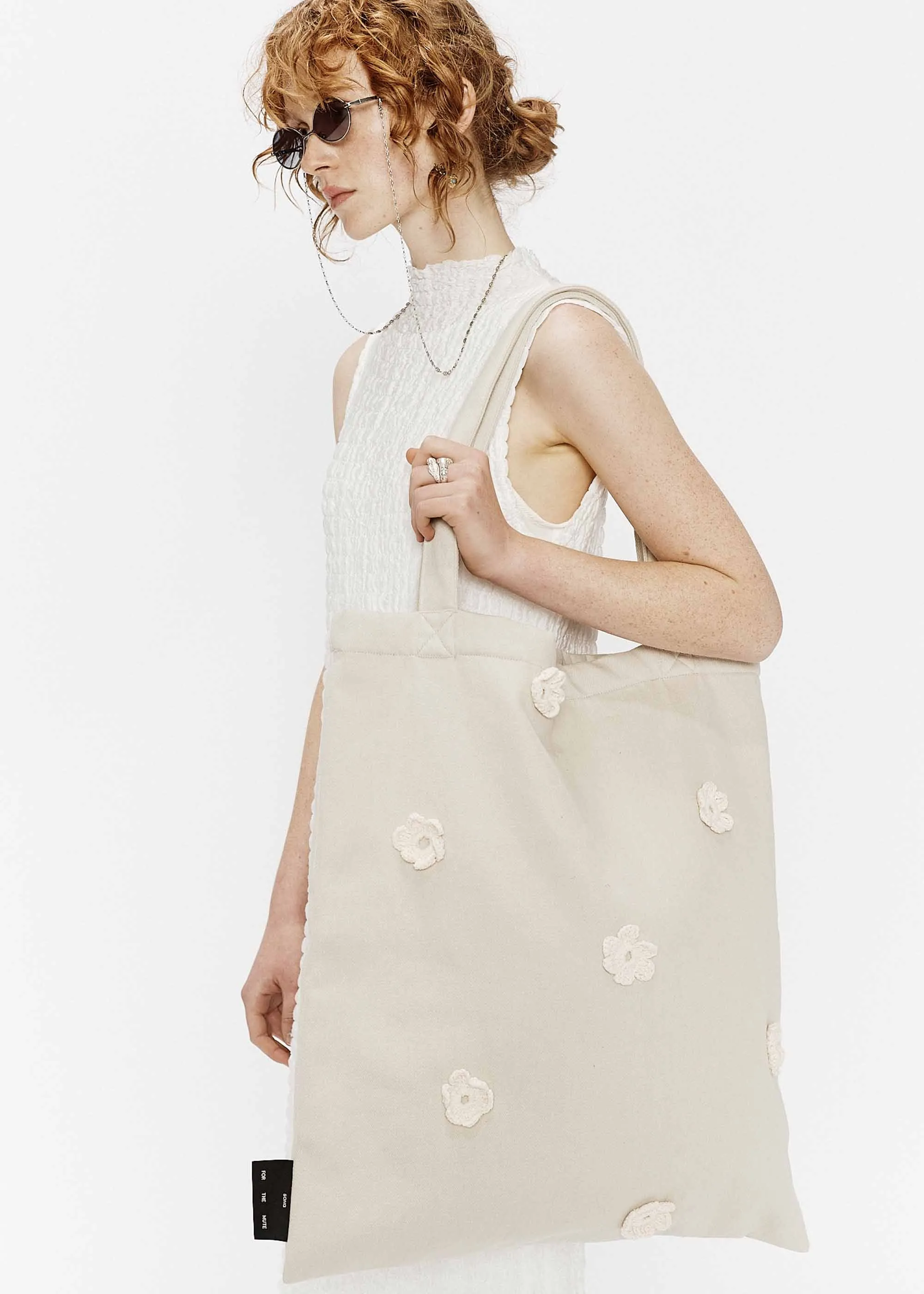 Ivory Crochet Tote Bag