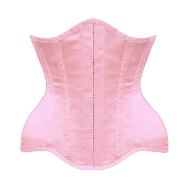 Jenicee Pink Satin Underbust Curvy Corset