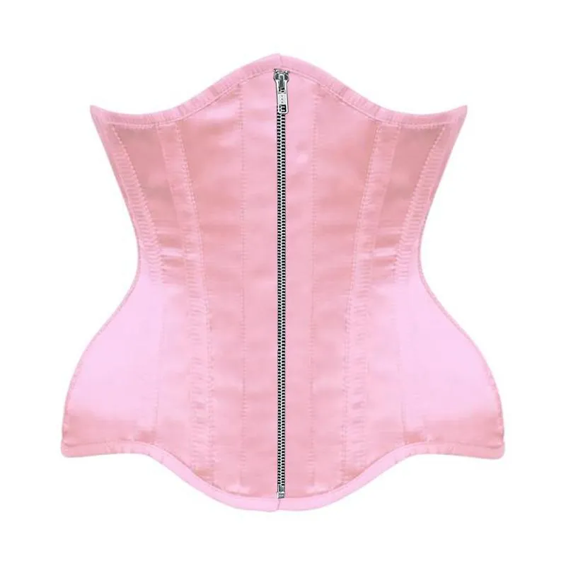 Jenicee Pink Satin Underbust Curvy Corset