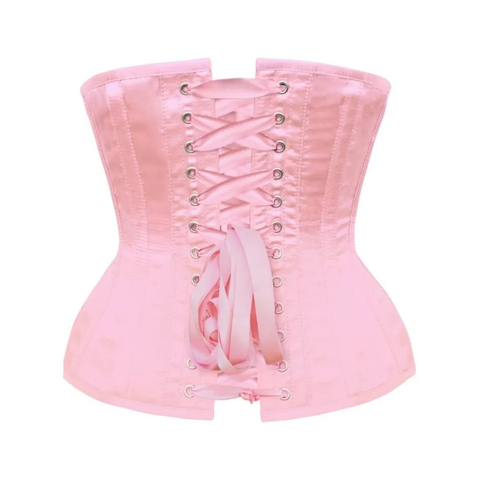 Jenicee Pink Satin Underbust Curvy Corset