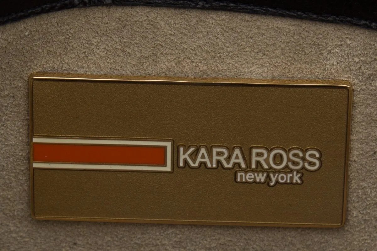 Kara Ross "Prunella" Teal & Black Glitter Clutch
