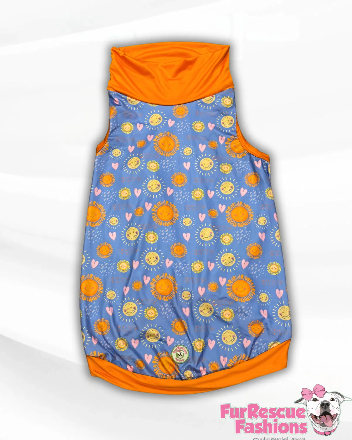 Keep Shining - Dog Pajama with Orange Neck & Trim/Sleeves