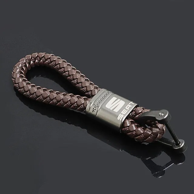 Key Ring High-Grade Hand Woven Leather Key Case