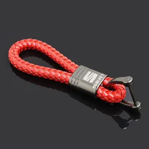 Key Ring High-Grade Hand Woven Leather Key Case