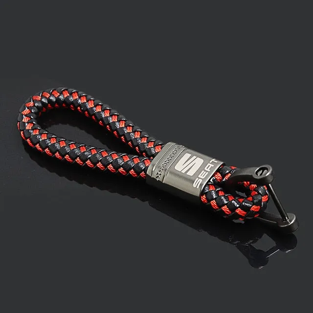 Key Ring High-Grade Hand Woven Leather Key Case