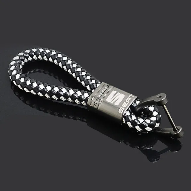 Key Ring High-Grade Hand Woven Leather Key Case