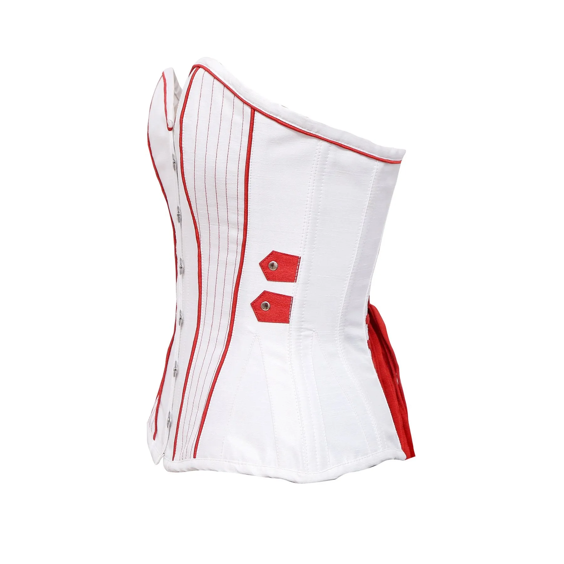 Krieger White Satin Steel Boned Overbust Corset