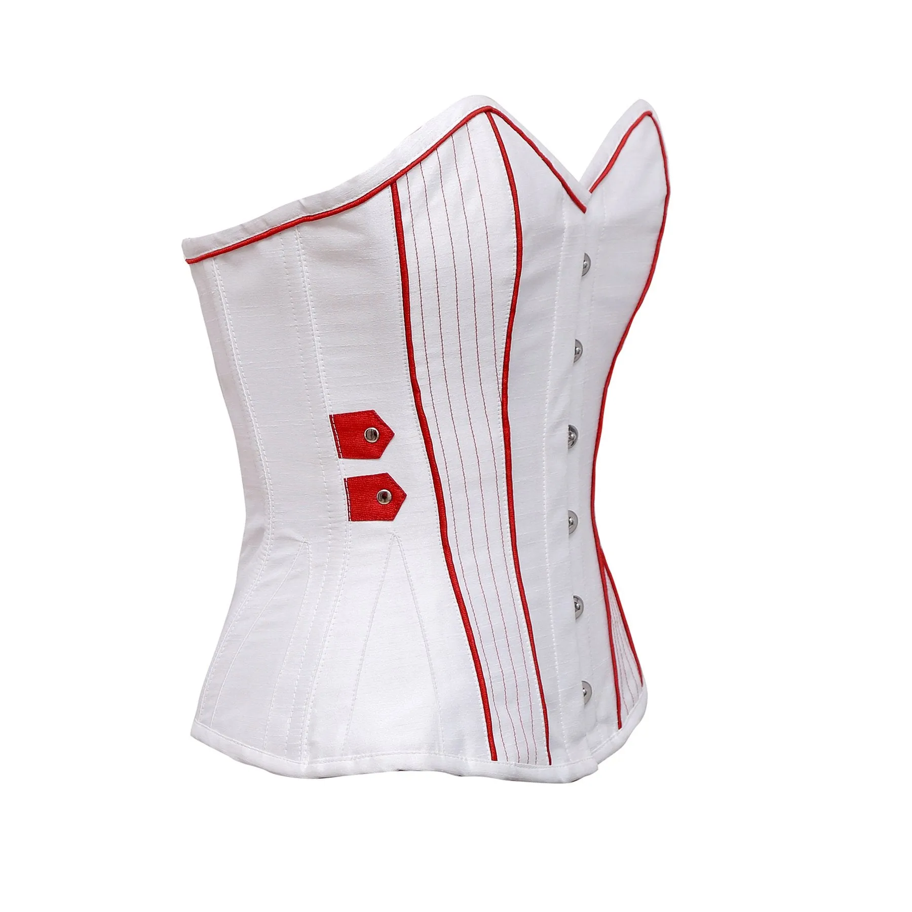 Krieger White Satin Steel Boned Overbust Corset