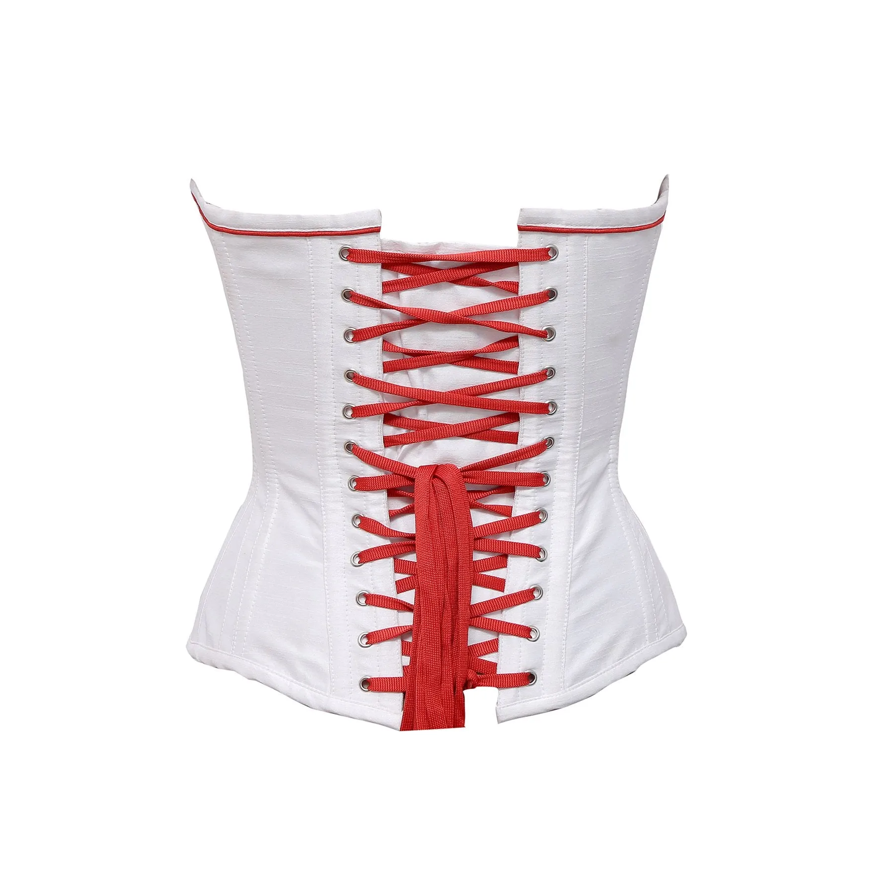 Krieger White Satin Steel Boned Overbust Corset