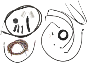 LA Choppers LA-8011KT2B-13M Complete Handlebar Cable/Brake & Clutch Line/Wire Kit - Midnight Black
