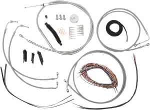 LA Choppers LA-8050KT2-13 Complete Handlebar Cable/Brake & Clutch Line/Wire Kit - Stainless Braided