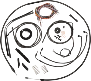 LA Choppers LA-8051KT2-16M Complete Handlebar Cable and Brake Line Kit - Midnight