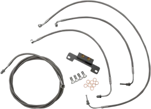 LA Choppers LA-8055KT-13 Standard Handlebar Cable/Brake & Clutch Line/Wire Kit - Stainless Braided