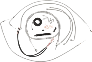 LA Choppers LA-8122KT2-16 Complete Handlebar Cable/Brake & Clutch Line/Wire Kit - Stainless Braided