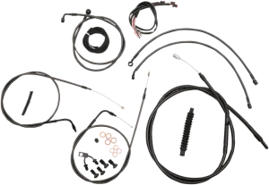 LA Choppers LA-8122KT2-19M Complete Handlebar Cable/Brake & Clutch Line/Wire Kit - Midnight Black