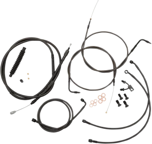 LA Choppers LA-8123KT-16M Standard Handlebar Cable/Brake & Clutch Line/Wire Kit - Midnight Black