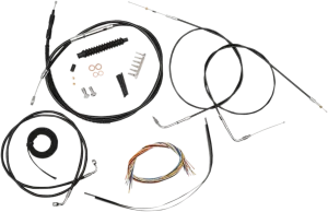 LA Choppers LA-8140KT2-19B Complete Handlebar Cable and Brake Line Kit - Black Vinyl/Stainless