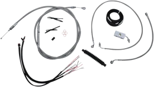 LA Choppers LA-8152KT2-19 Complete Handlebar Cable/Brake & Clutch Line/Wire Kit - Stainless Braided