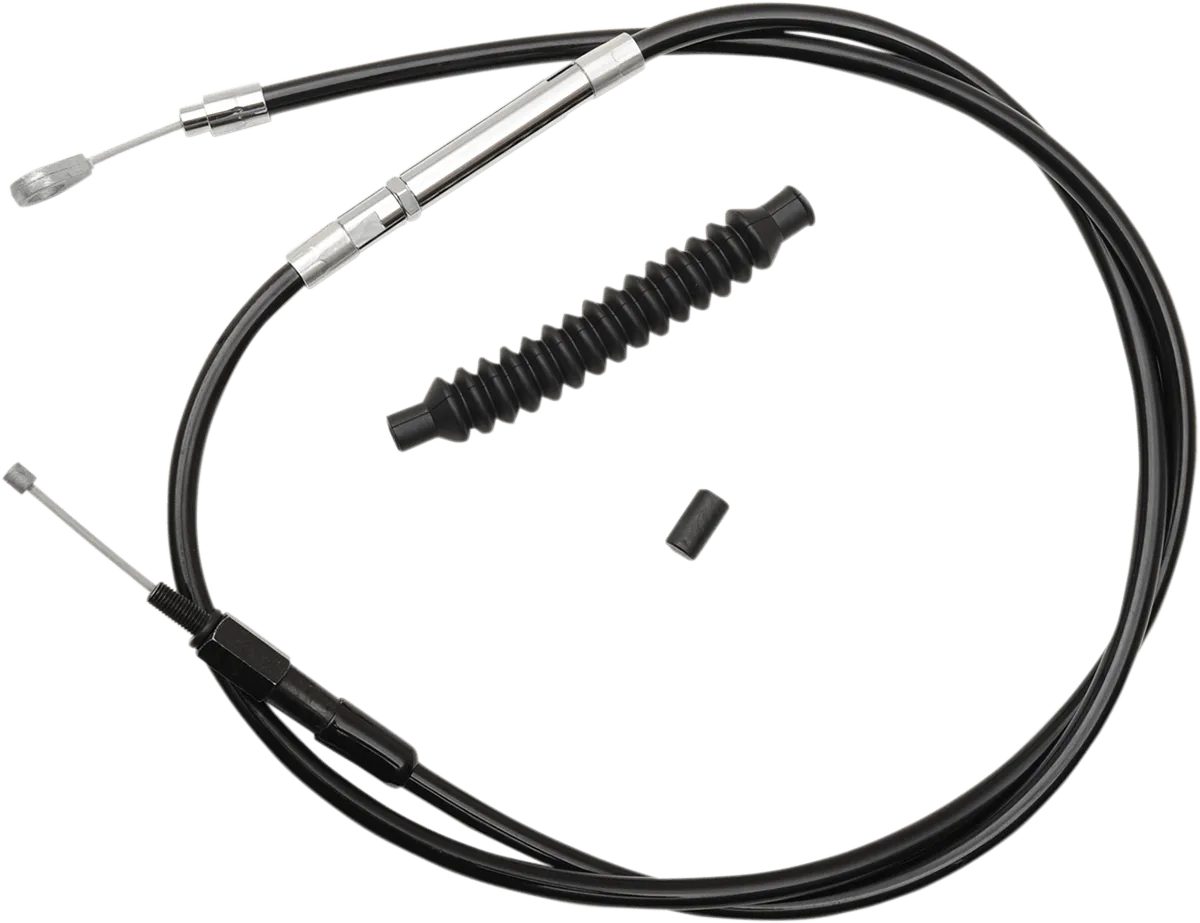 LA Choppers LA-8220C16B Black Vinyl-Coated Stainless Steel Clutch Line Kit - 15in.-17in. Ape Hangers
