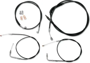 LA Choppers LA-8230KT-16B Standard Handlebar Cable/Brake & Clutch Line/Wire Kit - Black Vinyl/Stainless