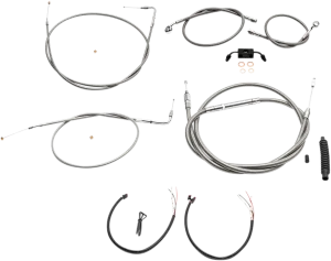 LA Choppers LA-8231KT2-13 Complete Handlebar Cable/Brake & Clutch Line/Wire Kit - Stainless Braided