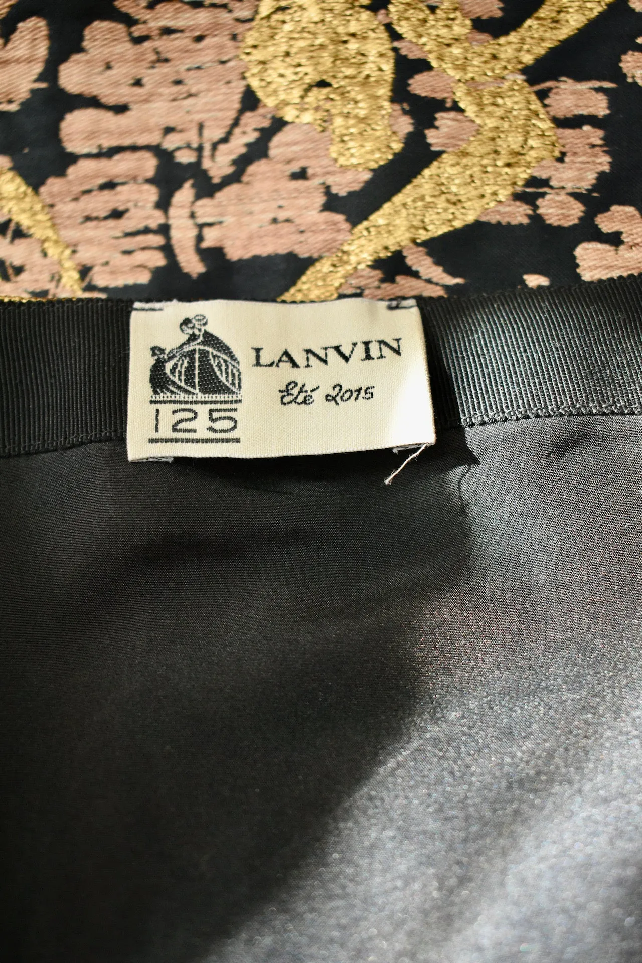 Lanvin 2015 Gold Embroidered Skirt