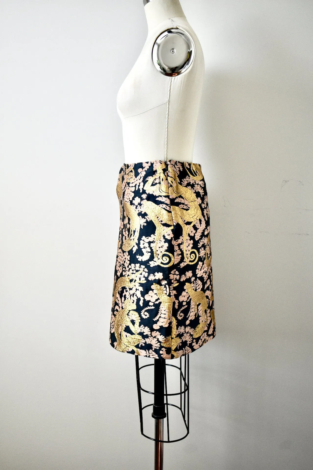 Lanvin 2015 Gold Embroidered Skirt