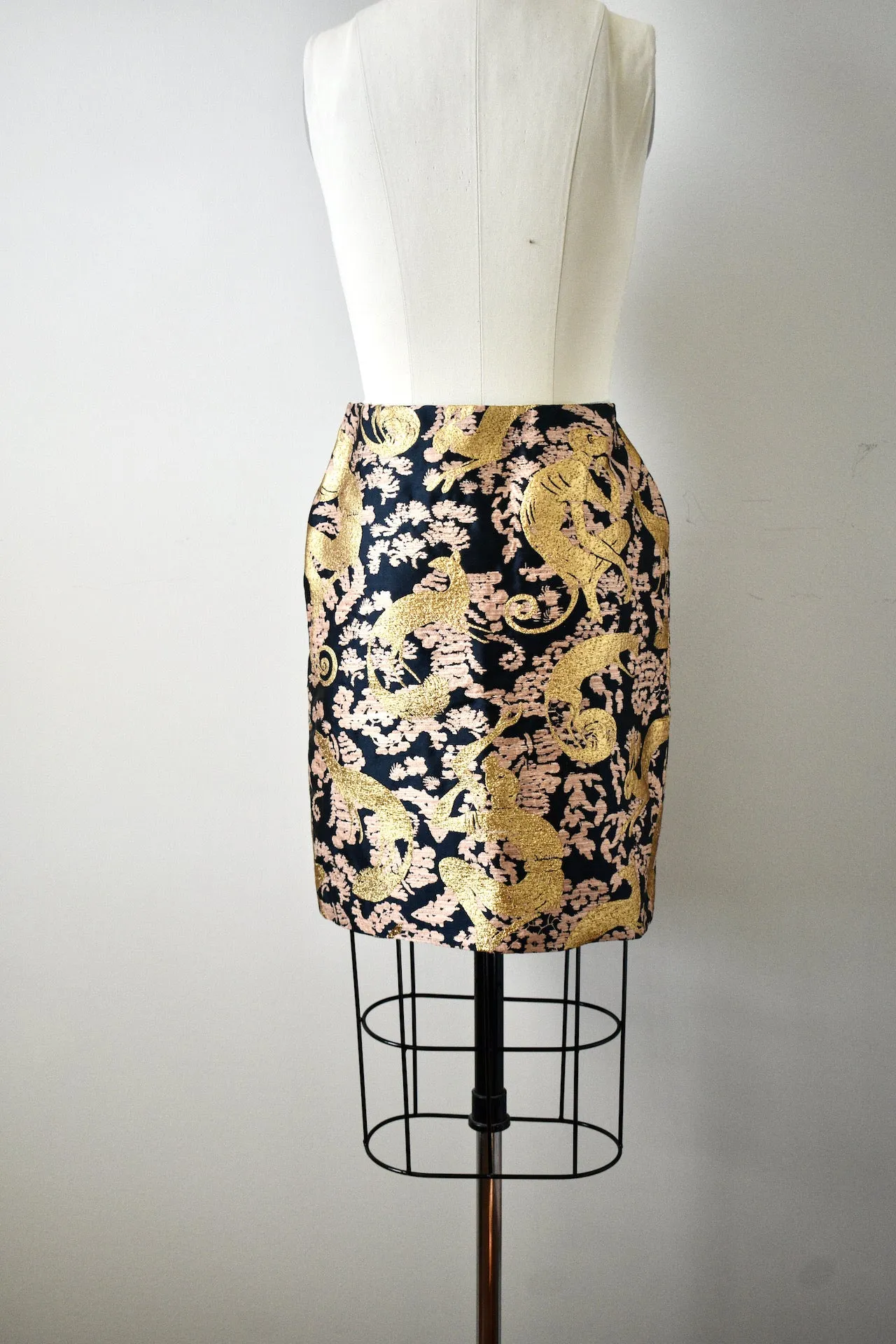 Lanvin 2015 Gold Embroidered Skirt