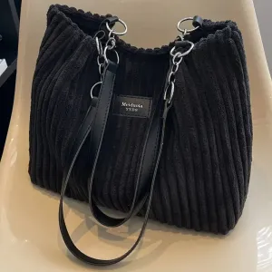 Layla™ - Chic Corduroy Tote Bag