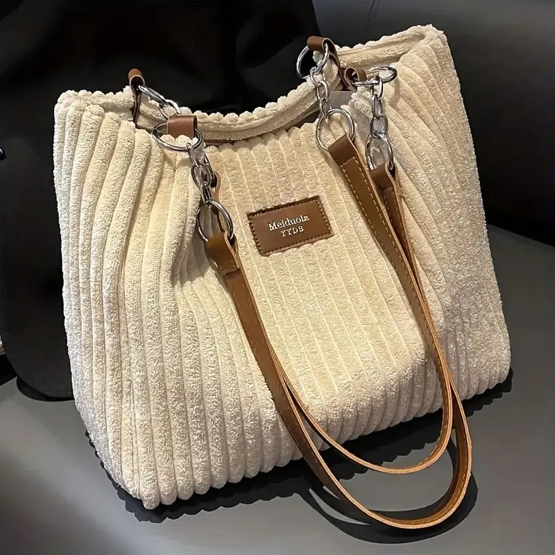 Layla™ - Chic Corduroy Tote Bag