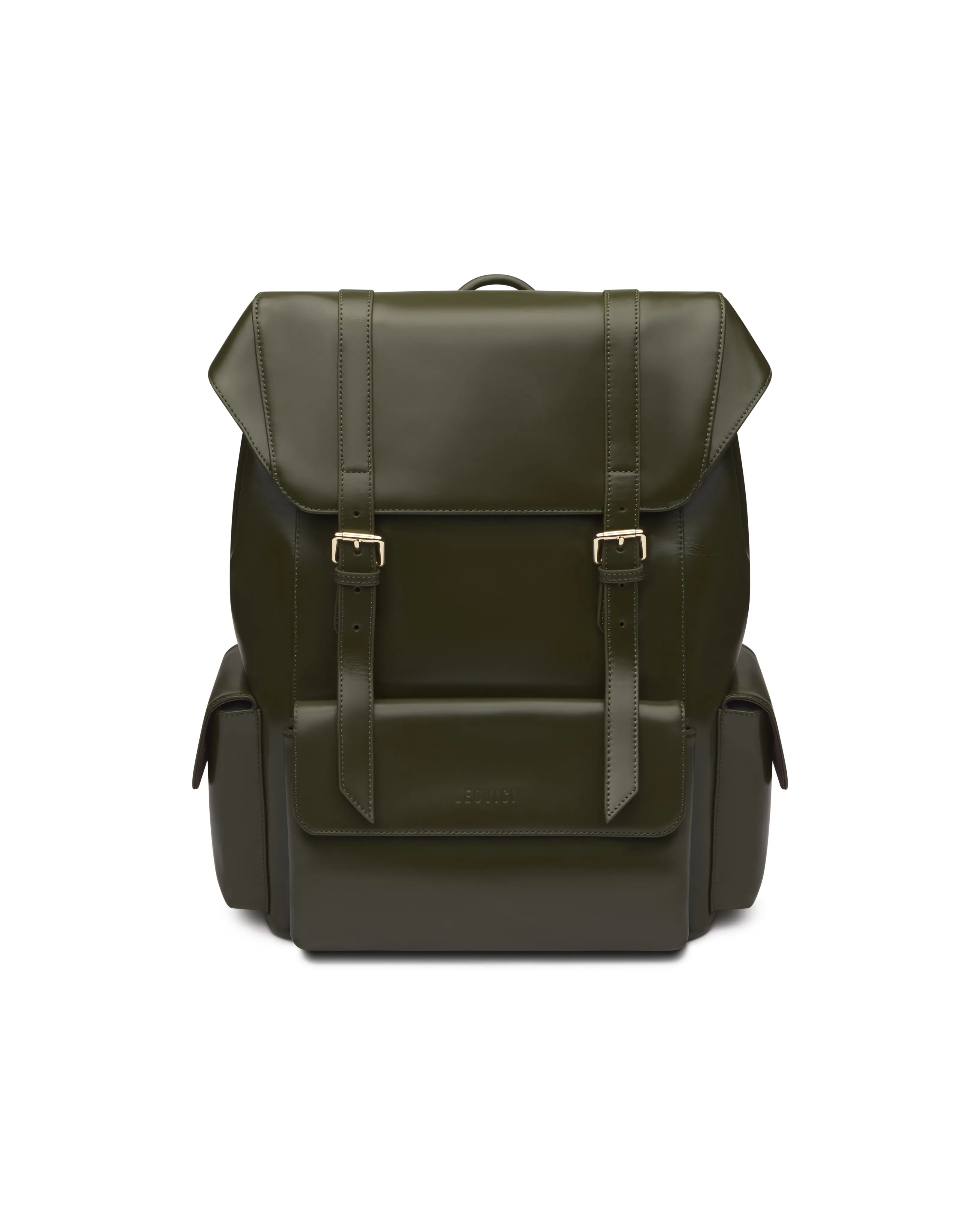 Leather Backpack - Deep Olive