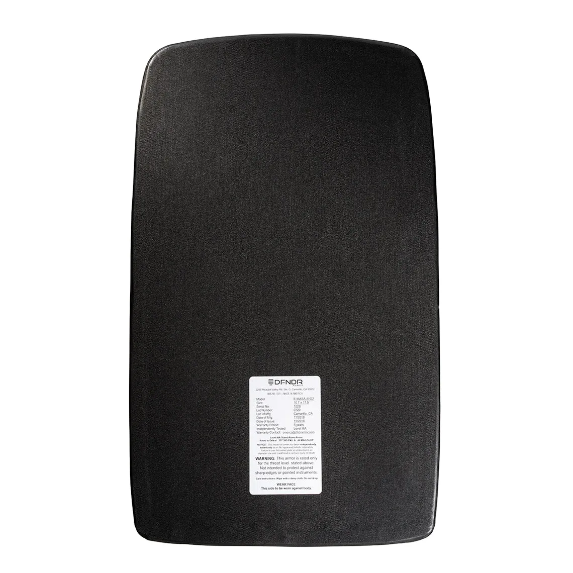 Level IIIA Handgun Rated Backpack Armor