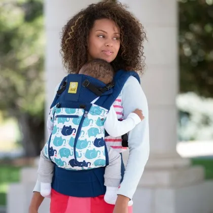 Lillebaby All Seasons Baby Carrier - Navy with Elephant