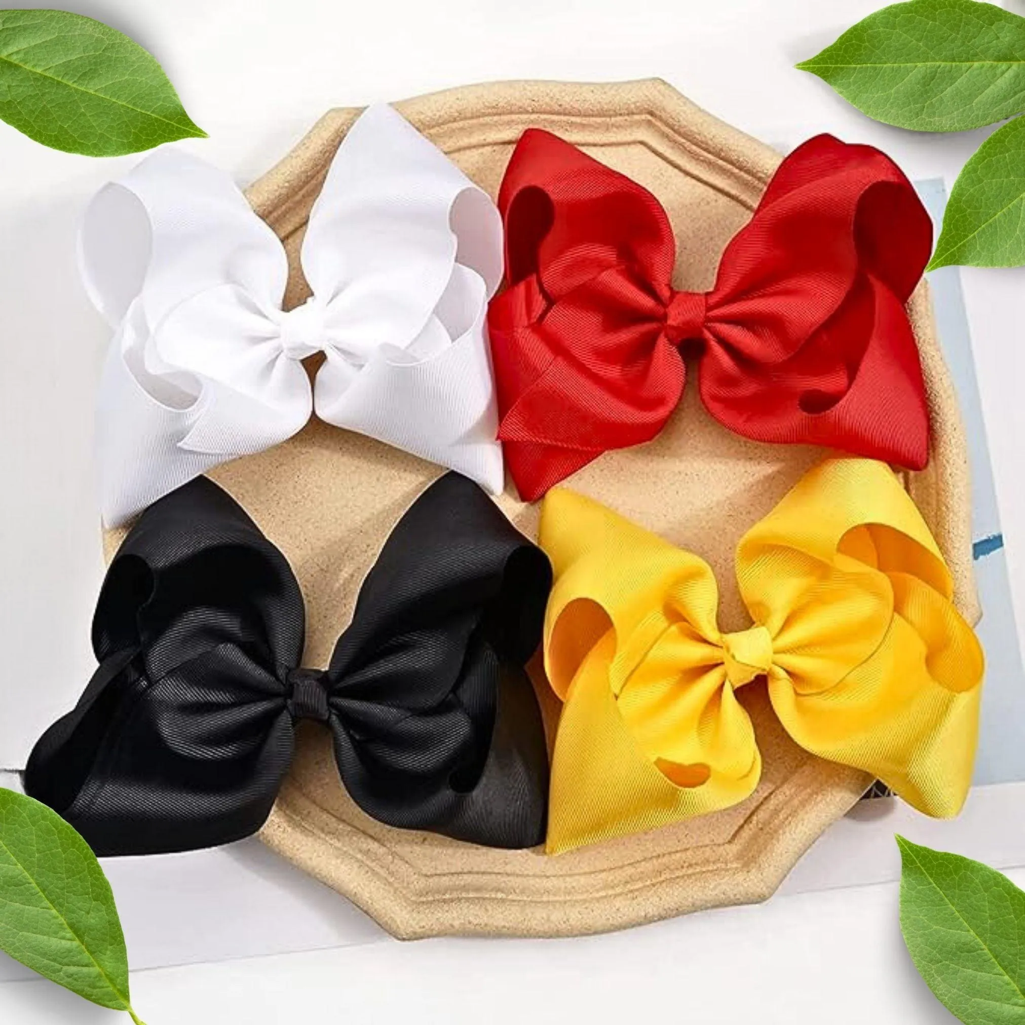 Lime Green Gnome Ribbon Hair Bow