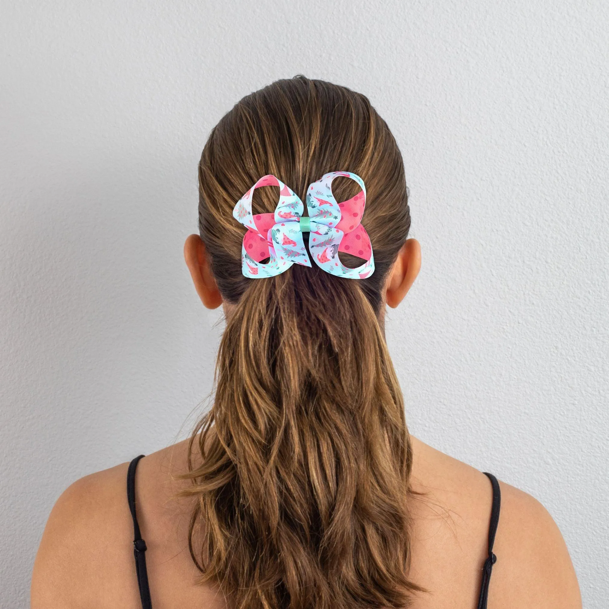 Lime Green Gnome Ribbon Hair Bow
