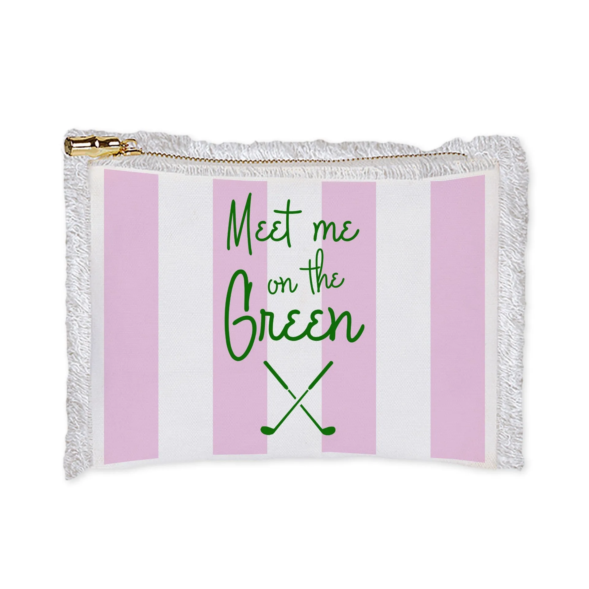 Linen Fringe Cosmetic Bag- Meet me on the Green